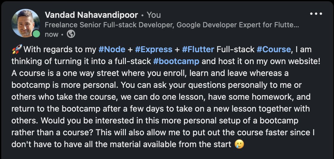 🥲Any thoughts on this? #node #express #flutter