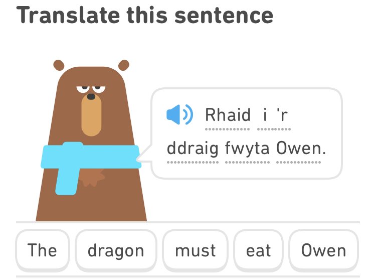 And now we know who really owned all those parsnips. #duolingo #cymraeg