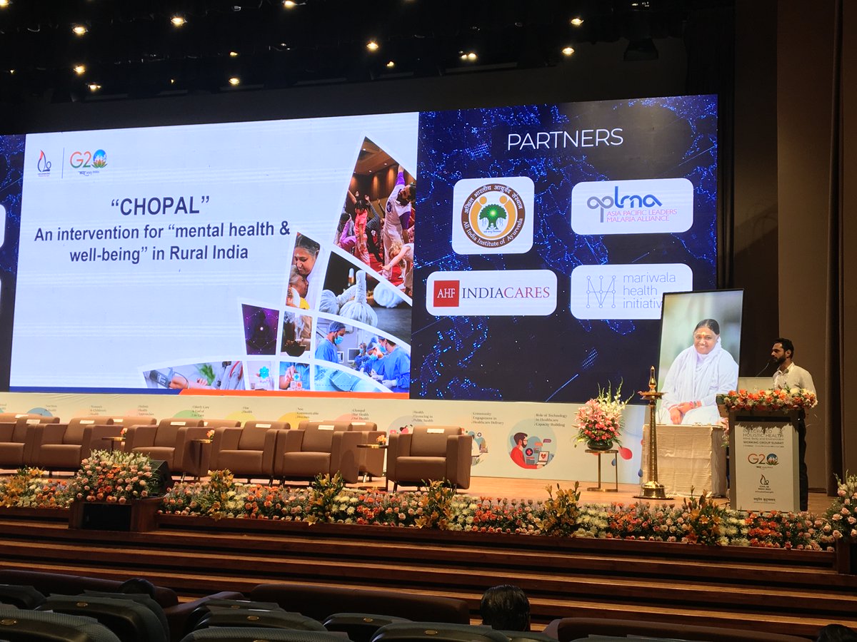 mindroot_india's tweet photo. Mindroot Foundation’s “CHOPAL” Model showcased in working group of G-20, International Health Summit at Faridabad.
#G20Summit #G20Summit2023 #C20India #mentalhealthmatters #chopal #Chaupal #mindrootfoundation https://t.co/q9vQDmiTgn