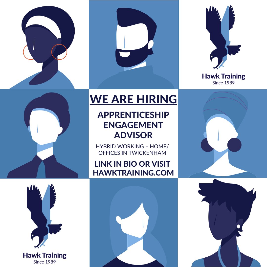Hawk_Training's tweet photo. We're hiring for an Apprenticeship Engagement Advisor. Apply via https://t.co/N9z7FgKu9g or visit https://t.co/QxyJiZ1CLp #newstart #career #apprenticeship #hiringnow #engagementadvisor #advisor #business #admin #administrator #hawktraining #apply #applynow #londonjobs https://t.co/H5A6UfALJ6