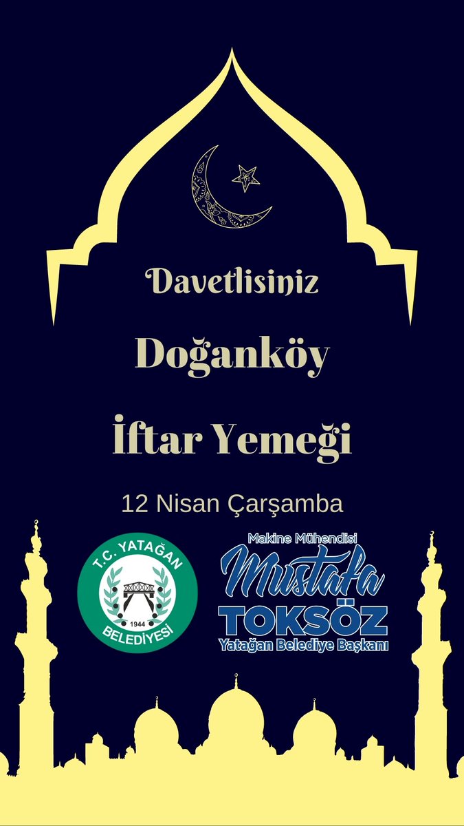 YataganBldys's tweet photo. BOZARMUT VE DOĞANKÖY MAHALLELERİMİZDEKİ HEMŞEHRİLERİMİZLE SOFRALARIMIZI PAYLAŞMAYA GELİYORUZ!
Bugün Bozarmut ve Doğanköy mahallerimizde düzenleyeceğimiz iftar sofralarımıza, hemşehrilerimizi bekliyoruz.
#Ramazan #iftar #Yatağan #YatağanBelediyesi #Bozarmut #Doğanköy https://t.co/ct066nTm2x