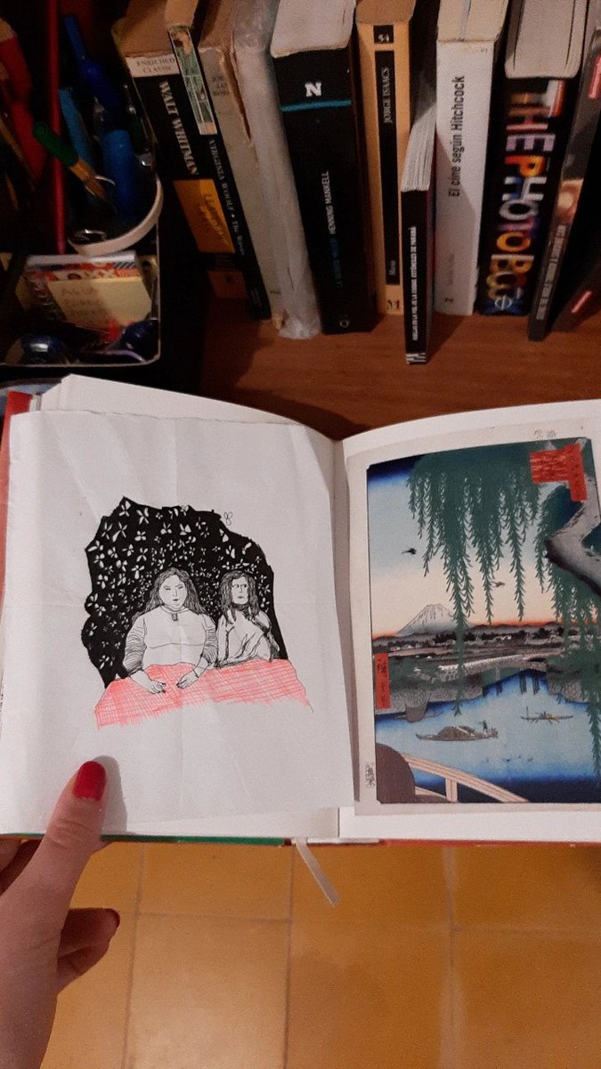 androide_Lain's tweet photo. Dibujo que me regaló Juana en 'Las obras completas de Hiroshige' https://t.co/PdwSn9WGdY