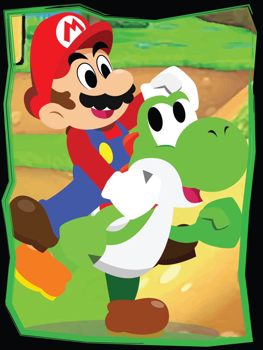 Mario and Yoshi (Super Mario World)🍄🥚 #SuperMario #Mario #Yoshi  #SuperMarioWorld, image size:900x1200