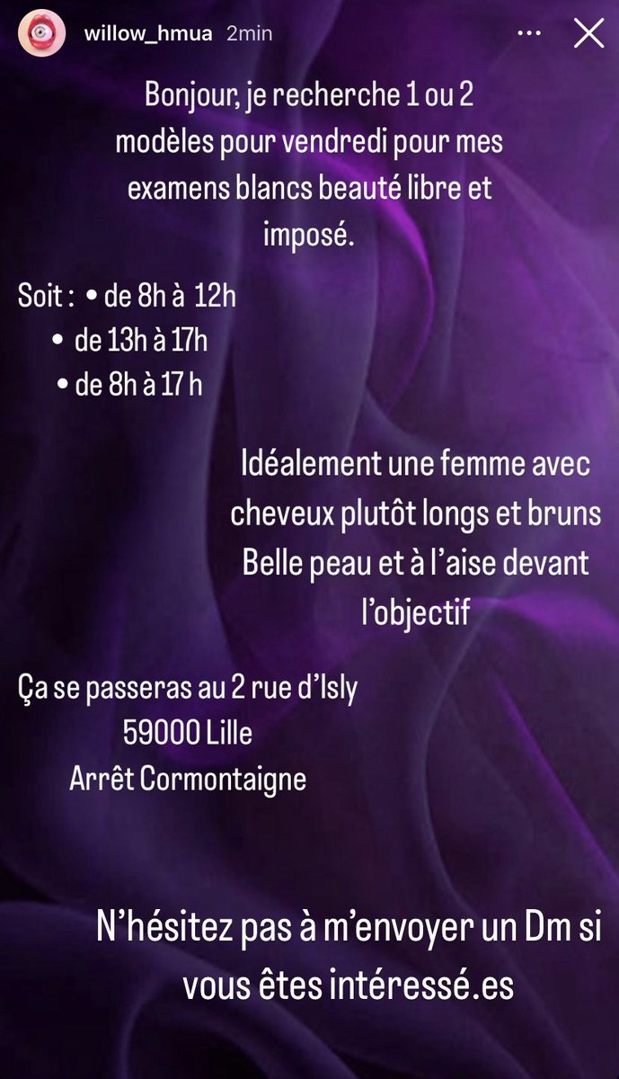 D4rkWill0w's tweet photo. Si vous êtes intéressée contactez moi !! #lille #makeupartist https://t.co/6EaDvBq0U1
