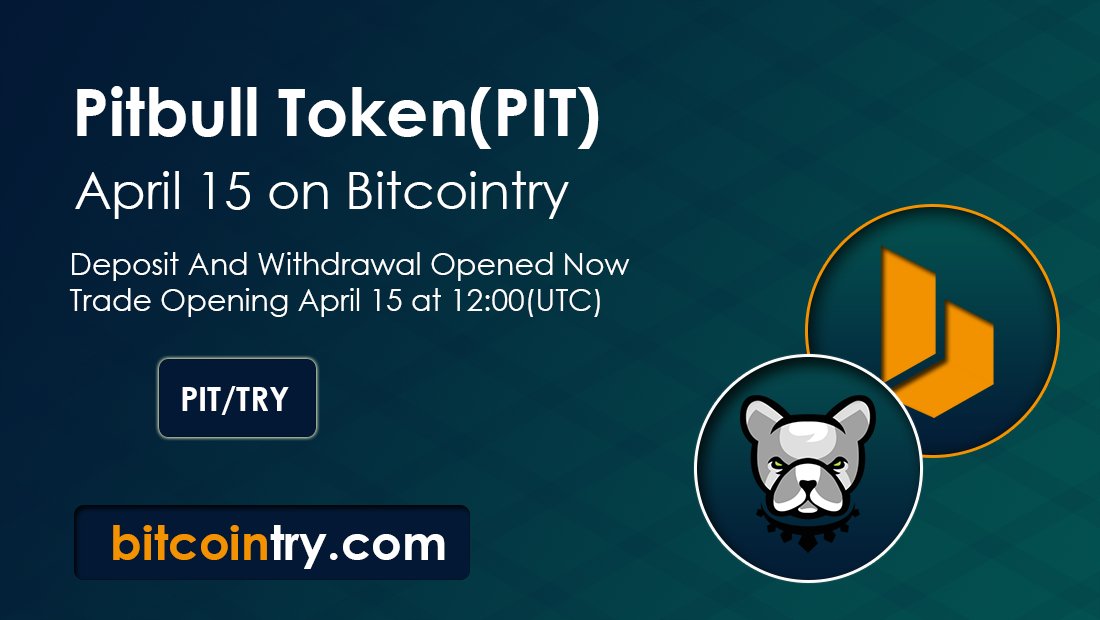📣Pitbull Token is Now live on Bitcointry
🔥Deposit and Withdraw Opened Now

🎯Trade Opening April 15 at 12:00(UTC)

👀Follow us for more info regarding upcoming listings:

🗣 Telegram:
t.me/bitcointryoffi…

#listing $PIT #PIT #bitcointry #pitbulltoken