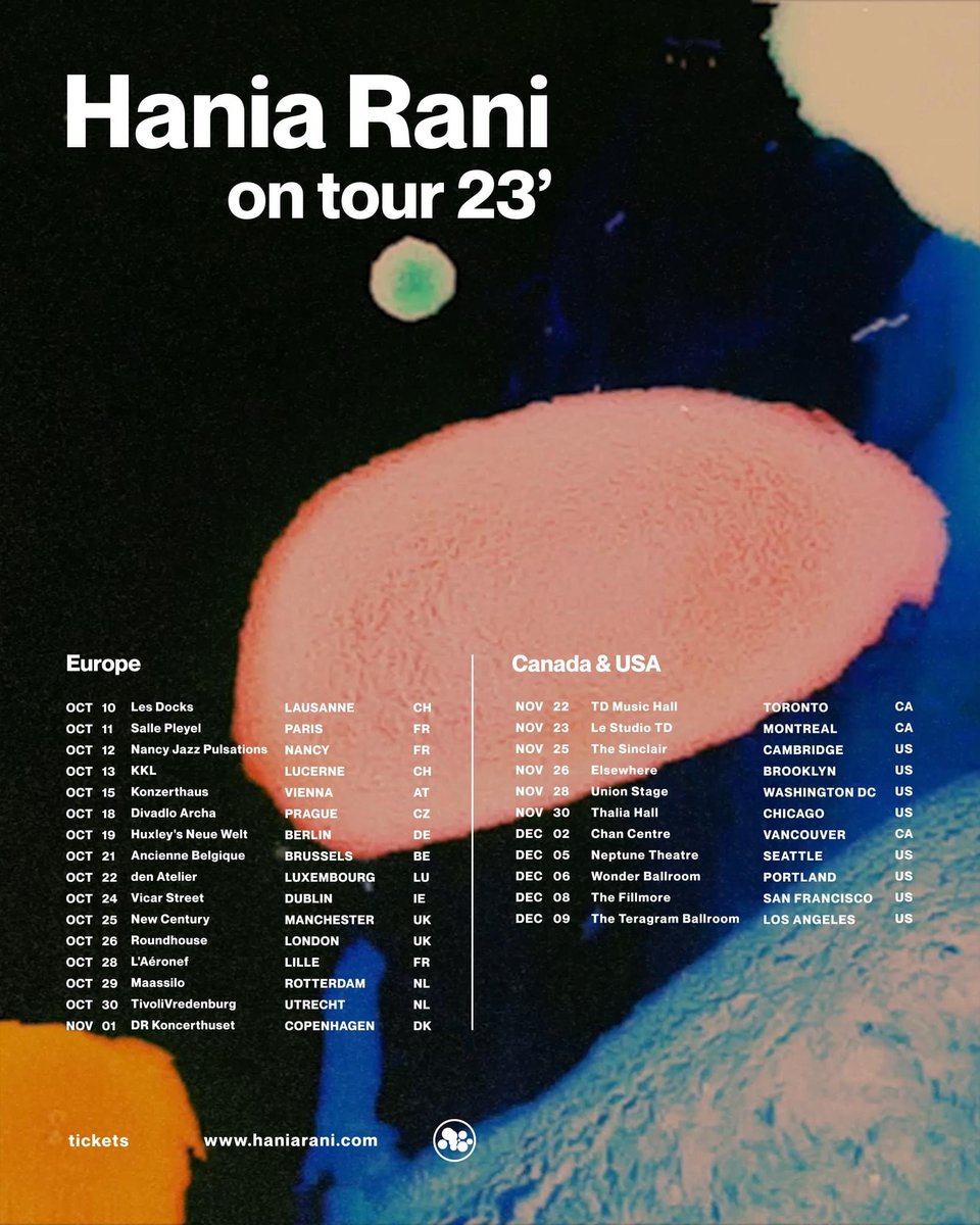 haniaranimusic's tweet photo. Happy to announce this crazy run!
Tickets go on sale on Friday 12:00 CEST (April 14th)

P.S. Polish dates will be announced soon 😅

shows &amp; tickets: https://t.co/LpMpqp1cVX https://t.co/WWiVaqrhhE