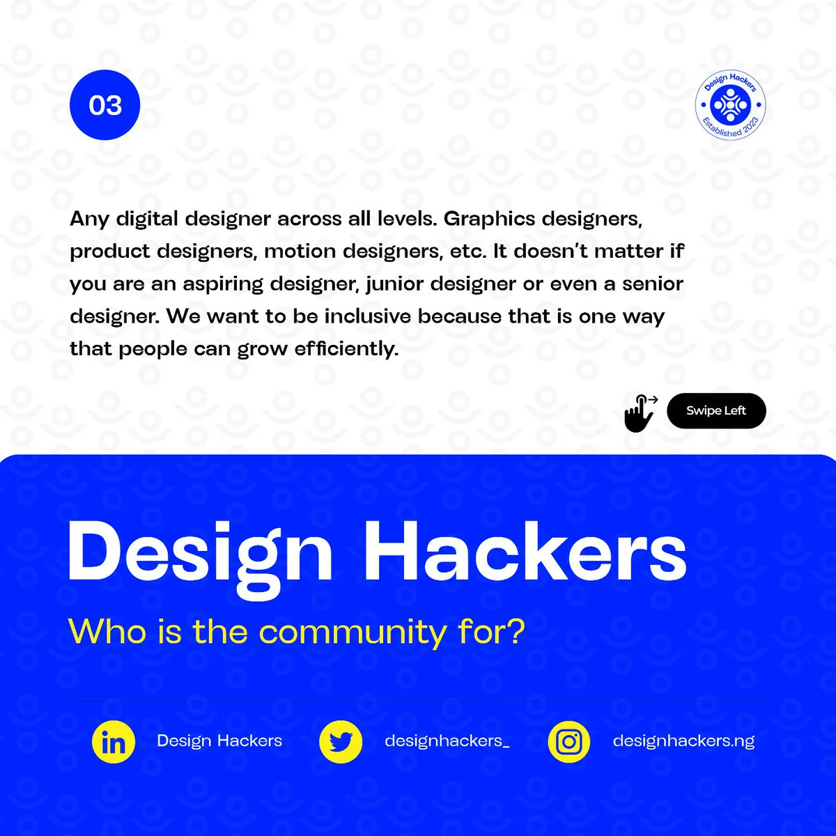 designhackers_'s tweet image. We believe in the transformative power of design and we are excited to build a community where we can learn, grow and inspire eachother. 
 
Click the link in our bio to get started.
#design #designcommunity #productdesign #ui #ux #graphicdesign #motiongraphics