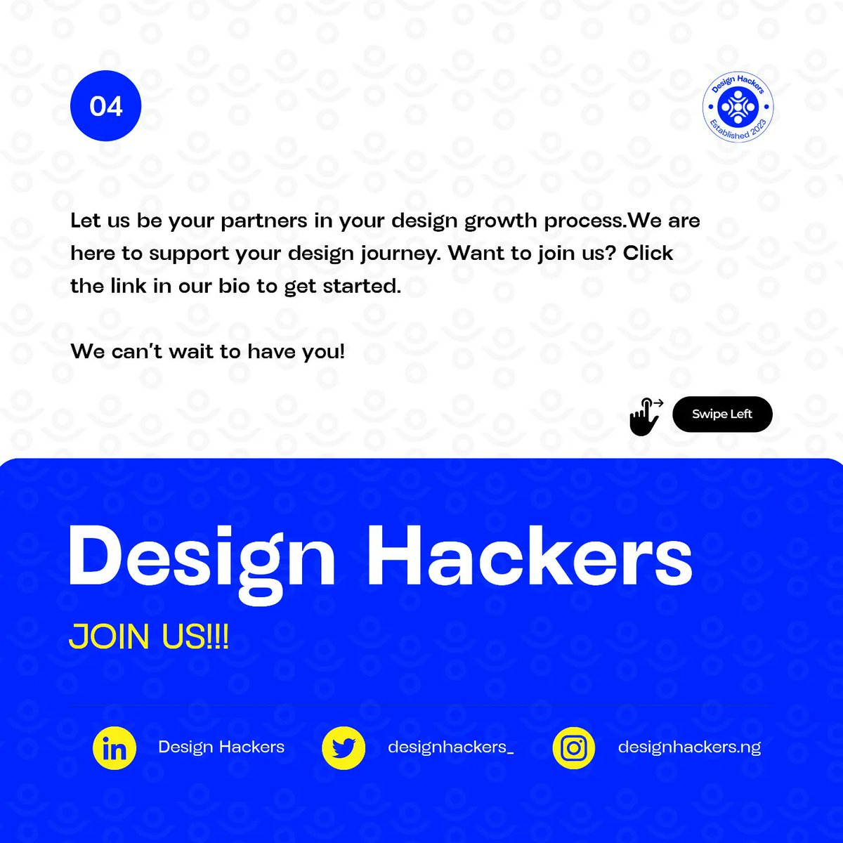 designhackers_'s tweet image. We believe in the transformative power of design and we are excited to build a community where we can learn, grow and inspire eachother. 
 
Click the link in our bio to get started.
#design #designcommunity #productdesign #ui #ux #graphicdesign #motiongraphics