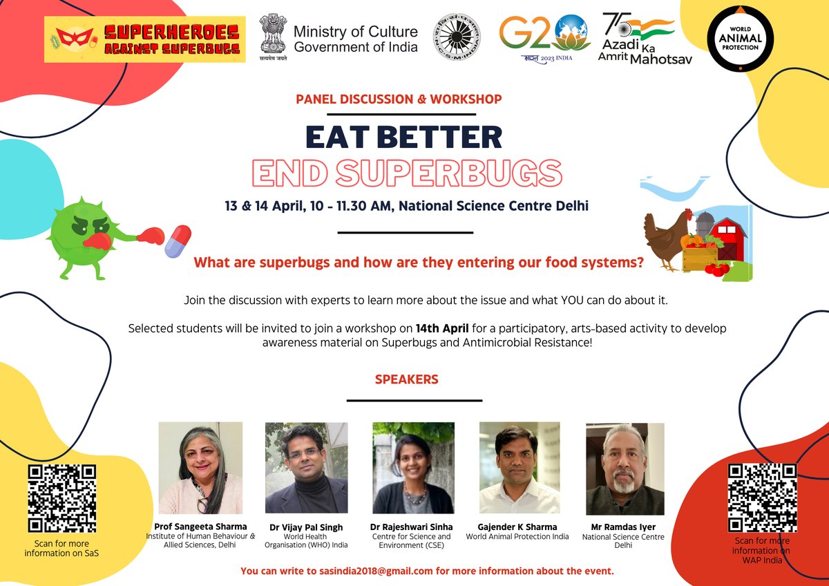 MoveTheWorldIN's tweet photo. Visit national Science Centre &amp; join the discussion to know more about AMR. 
Join us : https://t.co/vWuQXf86bS
#EndSuperbug #AMR #AdaptGreen #EatBetter 
@SciMuseumDelhi @MinOfCultureGoI @SaSuperbugs @iyer_ramdas 
@arjunrammeghwal @M_Lekhi @secycultureGOI @Mugdhareads https://t.co/1xSTAECjEA