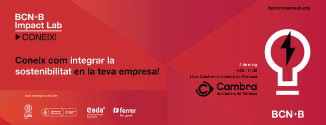 🚀 Coneix com integrar la #sostenibilitat en la teva empresa amb aquest taller.

Podràs accedir a les eines amb les quals mesurar el triple impacte de la teva companyia: l'#ambiental, el #social i l'#econòmic

📅 3 de maig - 9:30 h
📌 #CambraTerrassa
📝 lnkd.in/dhqs2Jrw