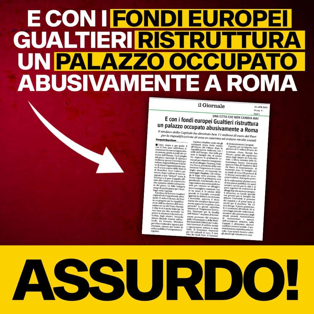 danielpaoliniTW's tweet image. Non c&apos;è da scandalizzarsi se #Gualtieri vuole destinare la modica cifra di 11mln per ristrutturare lo #SpinTime, c&apos;è semplicemente da prendere atto che l&apos;amministrazione capitolina tiene particolarmente agli interessi di chi ha la &quot;giusta&quot; fede politica.