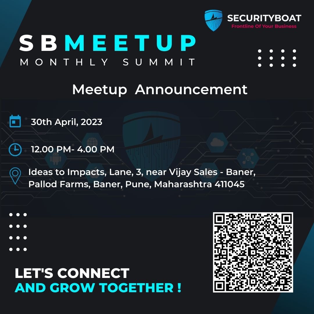 📣 Exciting News! 🎉 Join us for SB-Meetup 6.0 on April 30, 2023! 🚀 
🗓️ Save the Date: 30/04/2023
💼 Engaging Talks
🔍 Valuable Insights
🌐 Latest Trends
🔒 Networking Opportunities

Events are free &amp; open to all. Don't miss out! 🆓🤝📚 
#SBMeetup #Cybersecurity #Infosec