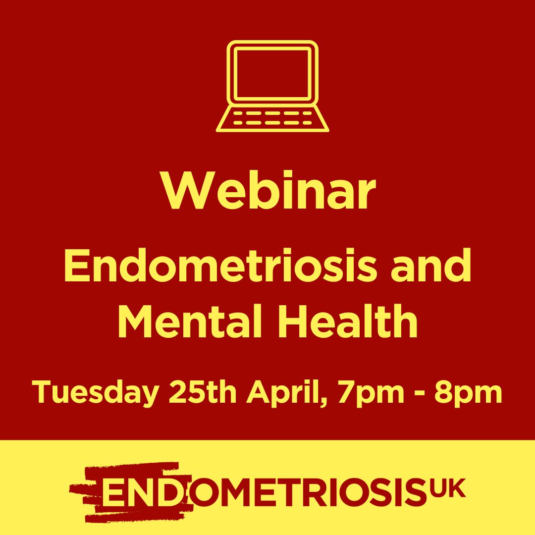 EndometriosisUK's tweet image. We are pleased to announce the rescheduled date for our upcoming webinar, 'Endometriosis and Mental Health' with Specialist Psychologist Margreet Hendriks.
⁠
Register today at: endometriosis-uk.org/civicrm/event/…