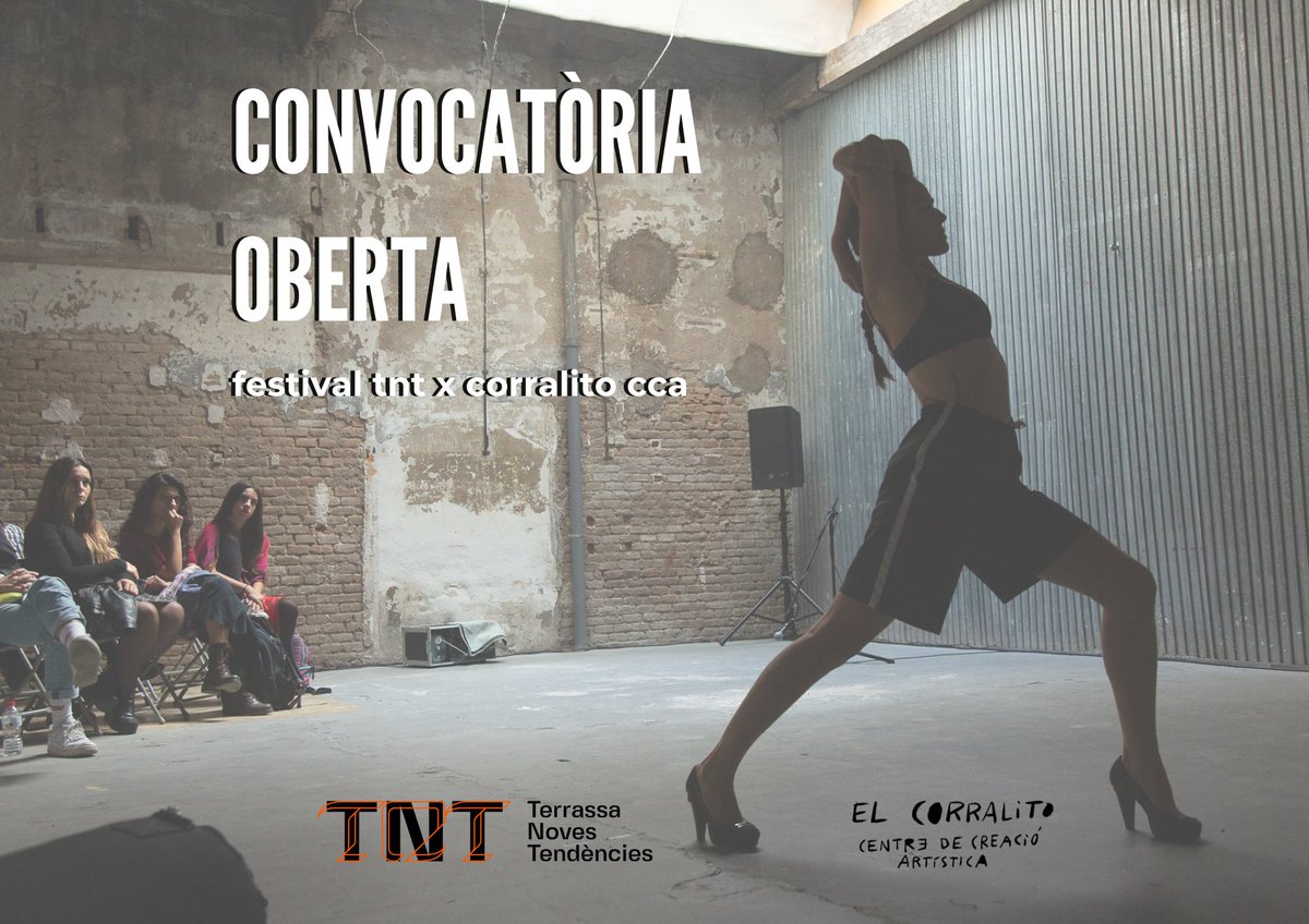 elcorralitocca (@elcorralitocca) on Twitter photo ⚠️ ATENCIÓ 🔥 OBRIM CONVOCATÒRIA - “Corralito x TNT 2023”
El Corralito i el <a href="/Festival_TNT/">Festival TNT</a> , hem llençat la Convocatòria #CorralitoxTNT2023 per 2 residències artístiques, individuals o col·lectius de qualsevol disciplina artística, excepte escultura i música ⚠️ ATENCIÓ 🔥 OBRIM CONVOCATÒRIA - “Corralito x TNT 2023”
El Corralito i el <a href="/Festival_TNT/">Festival TNT</a> , hem llençat la Convocatòria #CorralitoxTNT2023 per 2 residències artístiques, individuals o col·lectius de qualsevol disciplina artística, excepte escultura i música