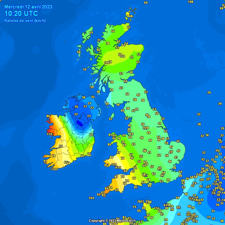 Carlow Weather on Twitter "Mace Head gusting to 117kmh in the last