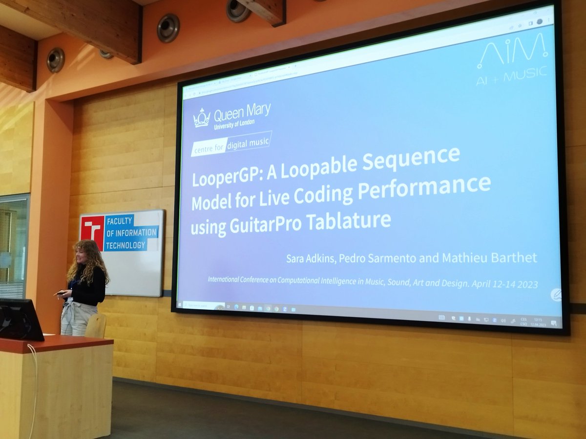 umpedronosapato's tweet photo. absolutely killer presentation by @Sadkins65 @InfiniteAlbumIO at @EvostarConf about our work with LooperGP, nominated for Best Student Paper Award🤘if you're into #livecoding and #guitartabs definitely check this out!
#dadaGP
@c4dm https://t.co/lX85dLCTvo
