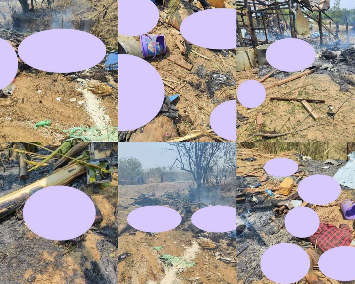 melodyphyo's tweet photo. The junta airstrike kills over 100, including 18 children in the Sagaing region, northwest Myanmar.  #HelpMyanmarIDPs #2023Apr12Coup #WhatsHappeningInMyanmar https://t.co/8N2bbwUal6