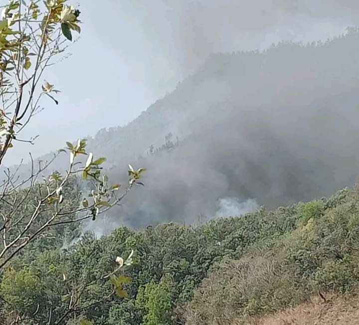 Some houses were burned due to bombing of junta's jet fighter in Dokthek village on Falam-Hakha Road in Chin State's Falam tsp at around 12 noon on Apr11.   #WarCrimesOfJunta #2023Apr12Coup #EndImpunity #WhatsHappeningInMyanmar