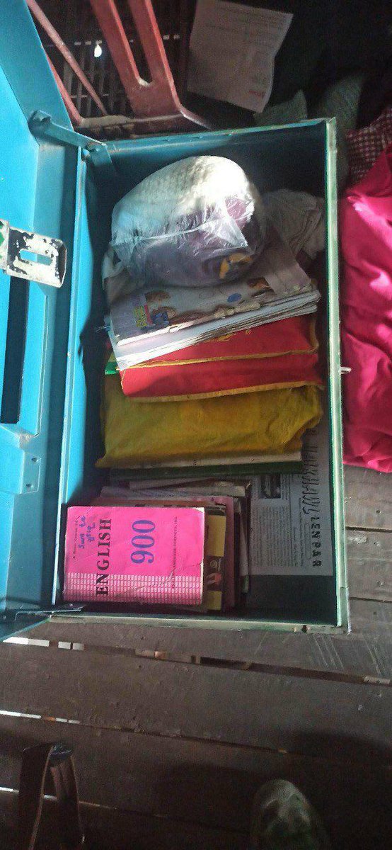 melodyphyo's tweet photo. Junta soldiers plundered the money that was donated for Church in Kale tsp, and in addition, they also wrote the racist letters on the walls.  #HelpMyanmarIDPs #2023Apr12Coup #WhatsHappeningInMyanmar https://t.co/GypTfmEPDA