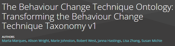 STOP PRESS! Preprint with the new Behaviour Change Technique Ontology ready to review
Preprint at doi.org/10.31234/osf.i…; ontology at osf.io/ya74q; feedback form at forms.gle/mmESMi9myPPeCc… 
Feedback on ontology or paper by 24th April. The more specific the more useful