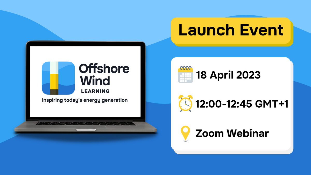 OffWindLearning's tweet image. Join us and our founding partners @EnergyInstitute  &amp;amp; @IMarEST next week for the official launch event!

🗓️ 18 April 2023 
⏰ 12:00-12:45 GMT+1 
🔗 lnkd.in/dvunGQKU

Register now to learn more about #OffshoreWindLearning and how we can scale-up #offshorewind skills 👷‍♀️