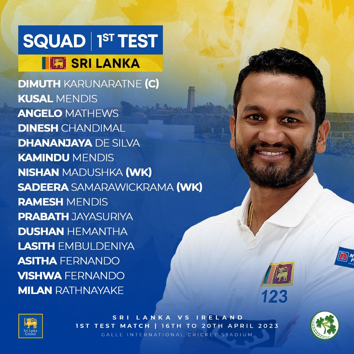 Sri Lanka Cricket 🇱🇰 on Twitter "Sri Lanka Test squad for 1st Test vs