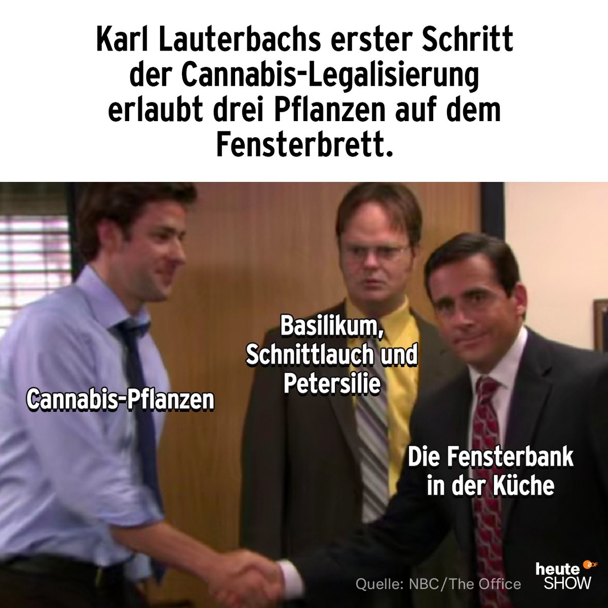heuteshow's tweet photo. Aus dem Weg, Unkraut. https://t.co/35NCZUktV4