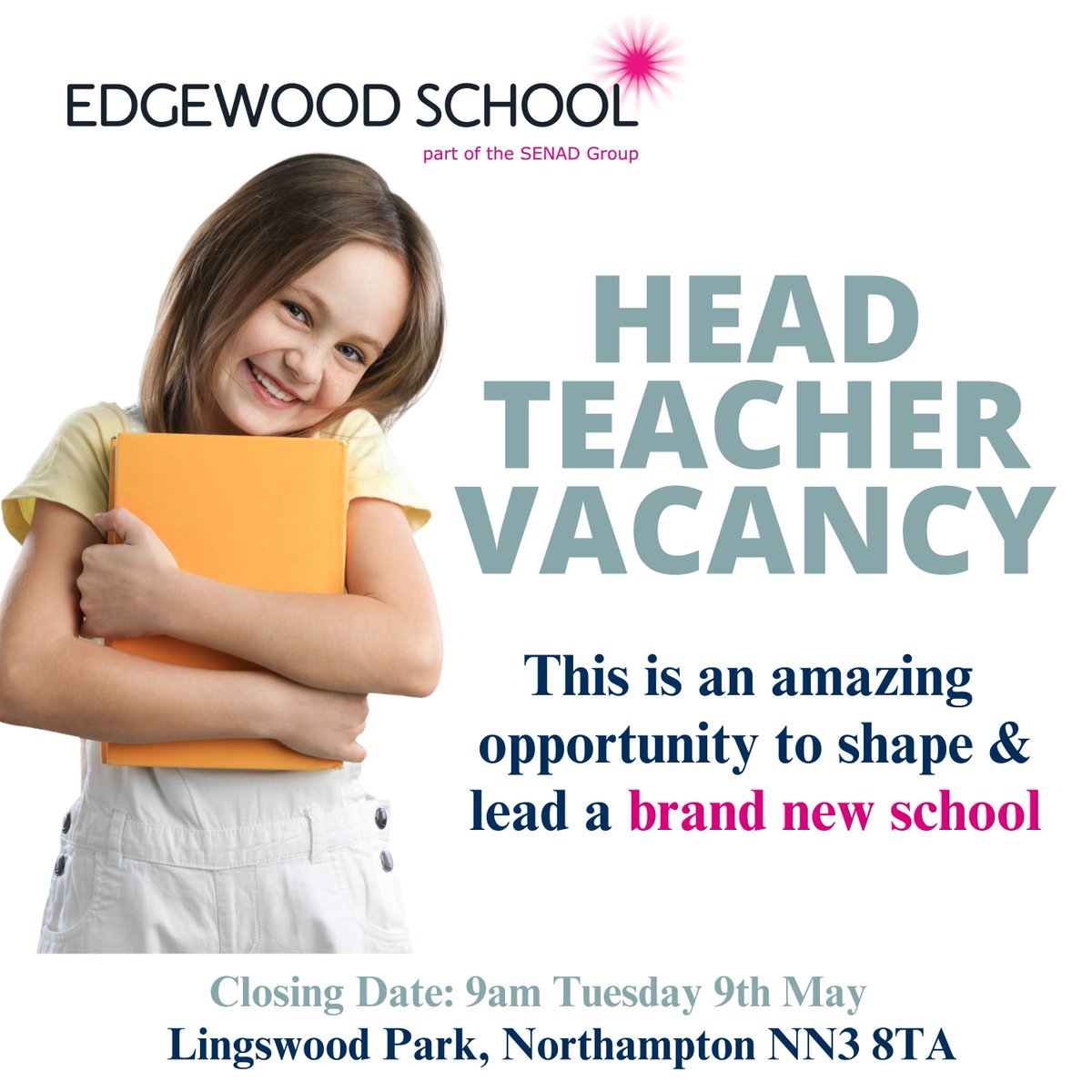 Head Teacher vacancy at our NEW SCHOOL in Northampton
Edgewood School will become a vibrant &amp; caring independent day and residential school.
We are seeking to appoint the Head Teacher to lead Edgewood School on this journey.
Read more at: senadgroup.com/senadjobs/head…