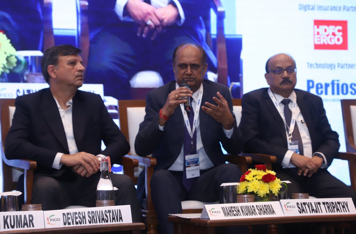 ficci_india's tweet photo. To create awareness around insurance, we need to educate the young minds at schools & colleges. We should focus on highlighting the benefits of insurance and the role it plays, from an early age: Mr. Mahesh Sharma, MD & CEO, @SBILife at #FINCON2023 https://t.co/ppygjUJYEH