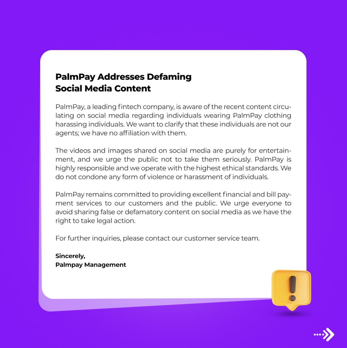 PalmPay Nigeria tweet media