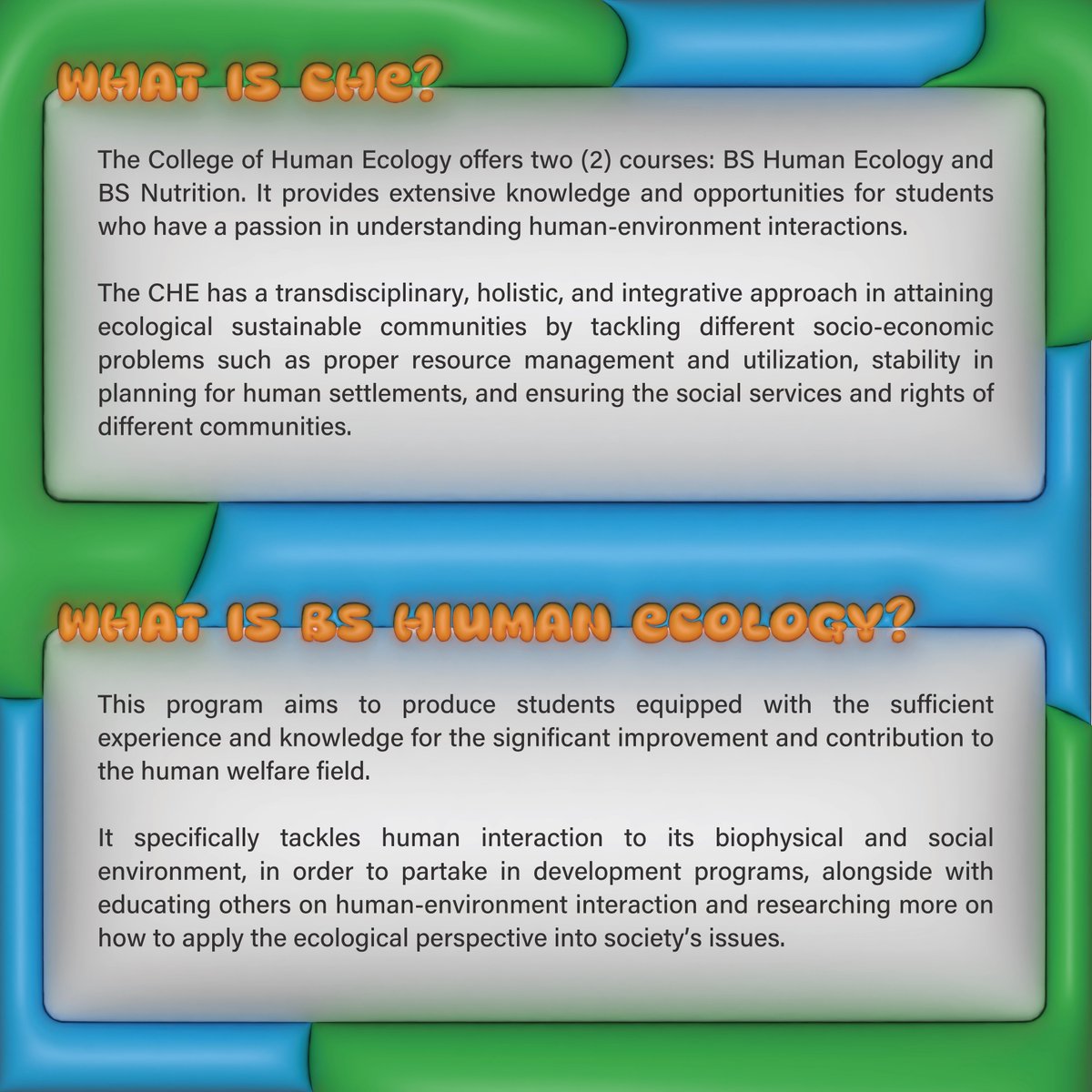 uphspsoc's tweet photo. Are you passionate about creating sustainable communities, designing urban spaces, and improving people's lives? 🏙️🌿 Then look no further! The Bachelor of Science in Human Ecology, Major in Human Settlements Planning, is the perfect program for you! 💼📝

#UPCAT
#UPCAT2024 https://t.co/xVJRuQtdNA