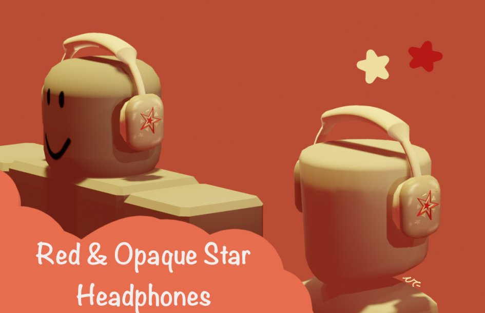 luvmikin's tweet image. Concept #1 🎧
✎
Red &amp;amp; Opaque Star Headphones!
✎
@/llinnyo Thanks for guiding me through my first model! x
The beginning of my UGC era. Looking forward to many partnerships and experiences!
#UGC #ugcroblox #firsttime