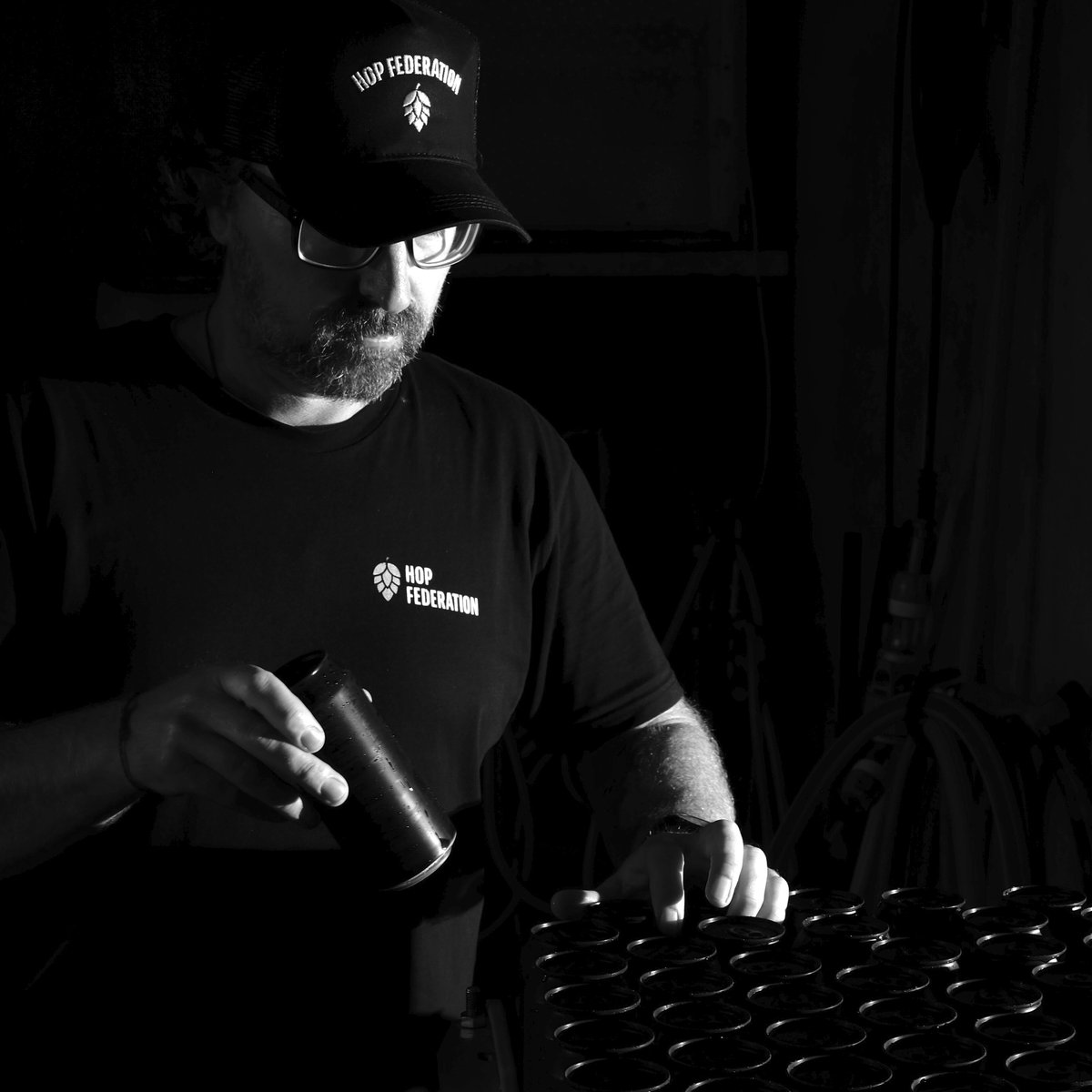 Visited <a href="/Hopfederation/">Hop Federation</a> today while they were canning their fresh hop beer, Green Limousine