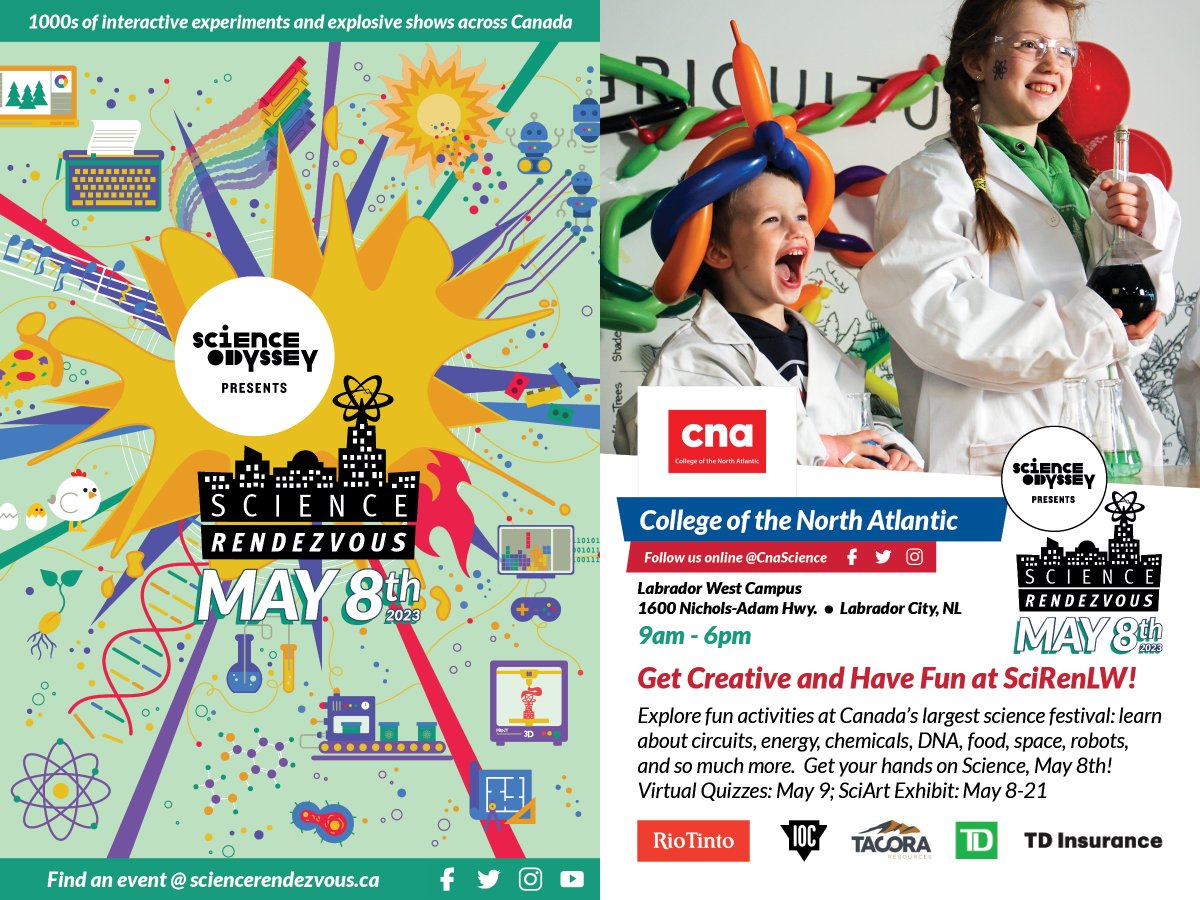 Save the Date-May 8! Science Rendezvous is for Everyone! All are Welcome to attend our SR events throughout Science Odyssey!! Event Program coming soon!#CreateSciRen #MillionTreeProject @sci_rendezvous #SciRen #NSERC_CRSNG #CCUNESCO #Cna_news #OdySci #Scienceliteracy #stan_rsst