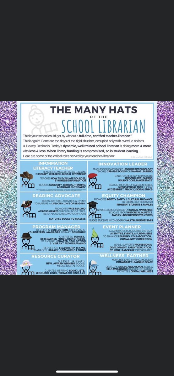 Bookbosss2012's tweet image. Happy Library Month!!! Sharing more  “Did You Know?” info all about librarians!!! It’s about what having a librarian can do to help a school &amp;amp; all the many hats that librarians wear!!!! Being a librarian is so much more than reading &amp;amp; shelving books!!! #pfisdreads #pfisdlibraries