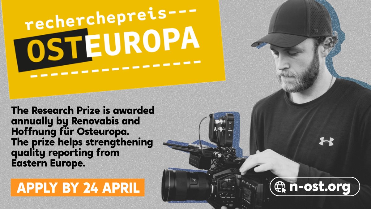 Deadline extended! The Research Prize Eastern Europe is back for its 10th year, awarding up to €7,000 to outstanding journalists reporting on the living conditions in Eastern Europe. Apply before April 24, for a chance to win this prestigious award: n-ost.org/31-rpo