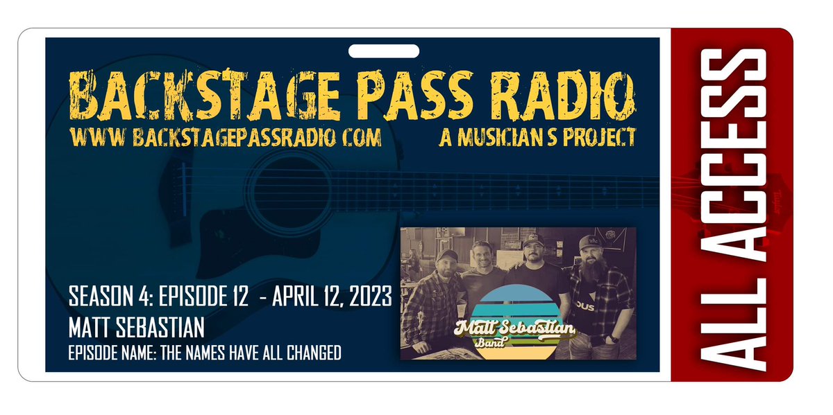 S4: E12: Episode 12 is my interview with Singer/Songwriter Matt Sebastian of Cypress, Texas. 
The interview can be found at backstagepassradio.com

#mattsebastian #mattsebastianband #RandyHulseyMusic #RandyHulseyPodcast  #backstagepassradio #backstagepassradiopodcast