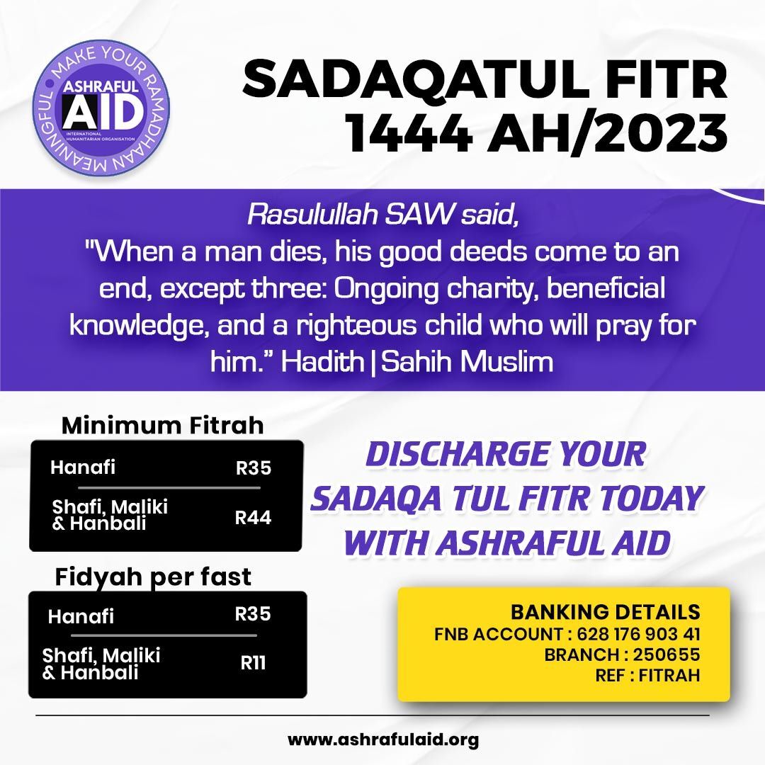 AidAshraful's tweet photo. Fitra is not just a charitable donation, it is an act of purification and gratitude. 

By giving Fitra, we are reminded of the blessings of Ramadan and the importance of caring for those less fortunate. It is a small but impactful way to make a difference in the lives of others https://t.co/Hghb4WyLvU