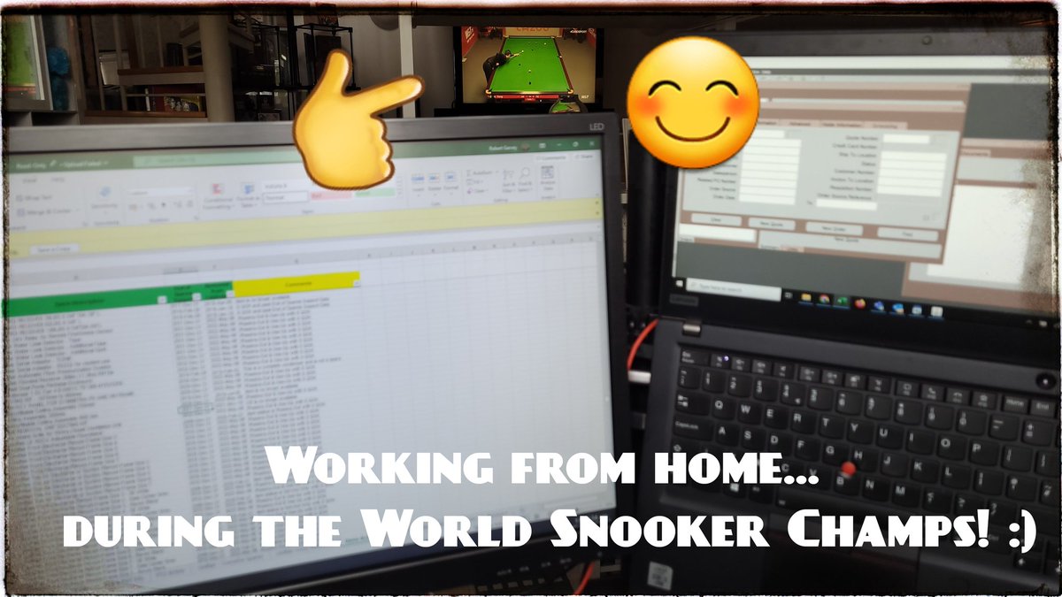 SnookerSimply's tweet photo. The joys of working from home during the World Snooker Championships! 😁
🟡🟢🟤🔵🟣⚫⚪
#Snooker #JudgementDay
 @davehendon @kendoherty1997 https://t.co/HYdKG7wPJo
