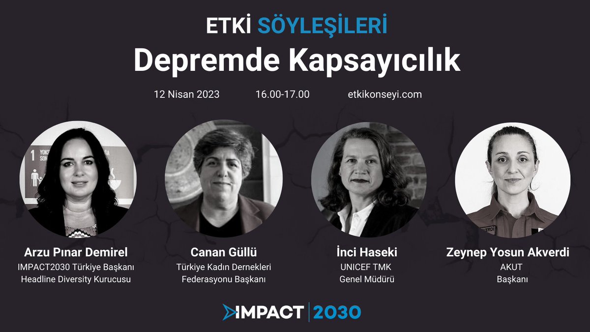 EtkiKonseyi's tweet photo. Deprem bölgesindeki kadınların, çocukların, kırılgan grupların mevcut durumunu ve ihtiyaçlarını konuşacağımız söyleşiye davetlisiniz. Bugün 16.00'da, Zoom'da.
Ücretsiz kayıt: https://t.co/3c6Bqm2Xpd
@AKUT_Dernegi @unicefturk @tkdfederasyon #çeşitlilik #kapsayıcılık #impact2030 https://t.co/PCxHEQgmfL