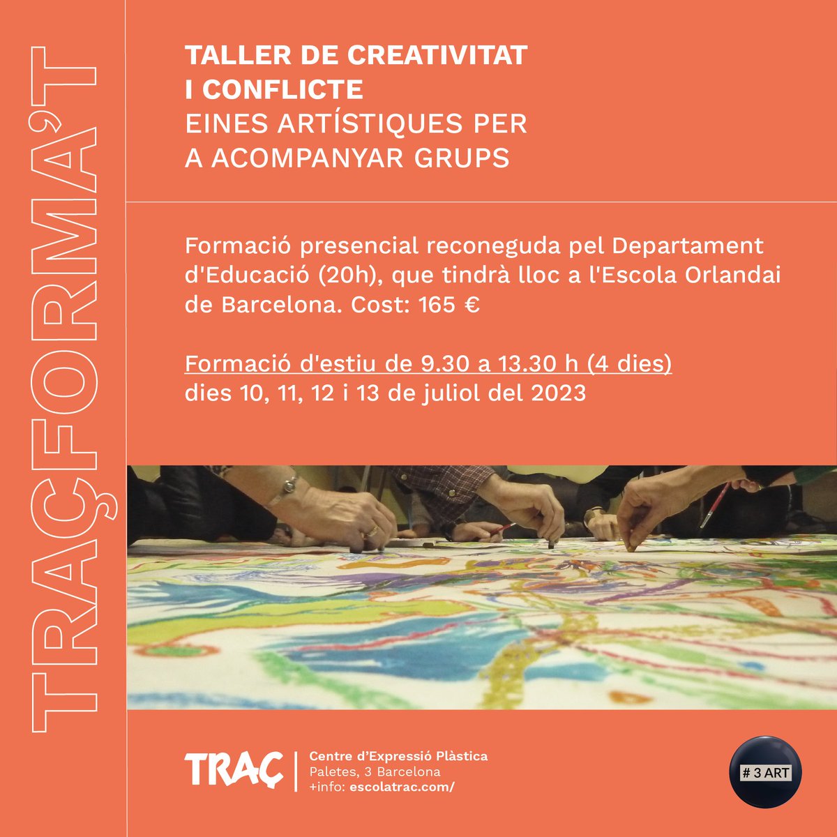 Ets mestre o et dediques a l'educació i t'interessa l'art?
Segona edició de la nostra escola d'estiu per a professorat, aquest any amb la col·laboració de <a href="/3ART_Educa/">@3Art</a>!
Informat aquí: escolatrac.com/escola-formaci…
#escolatrac #traçformat  #artescoles