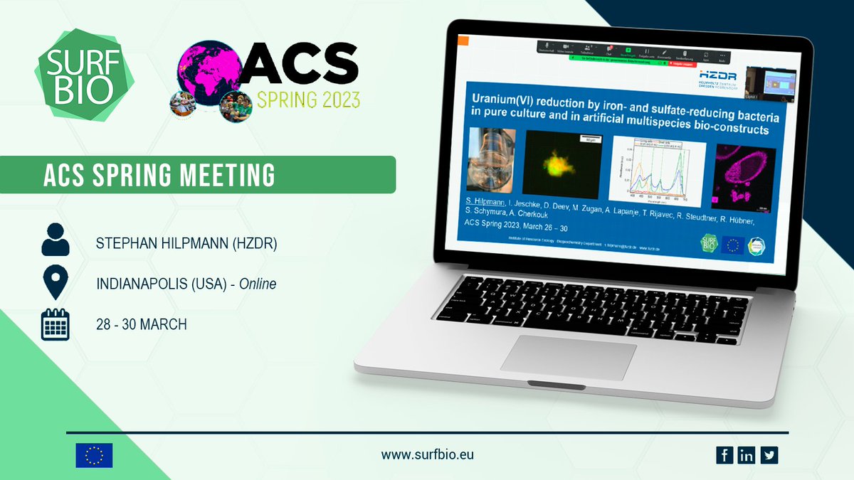 SurfBio_Hub's tweet photo. ๐จโ๐ฌ Stephan Hilpmann from @HZDR_Dresden participated in the #ACS Spring meeting, giving a presentation about his work on uranium (VI) reduction using #SurfBio bio-constructs.
๐ More info: https://t.co/1m8IXORdI1
๐ฒ SurfBio website: https://t.co/hPXoYVqHYV https://t.co/sd63Dlmdx8