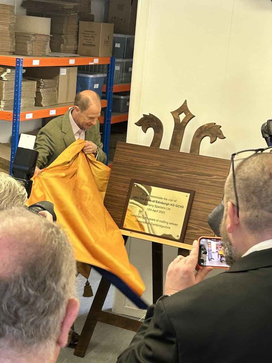 A beautiful plaque in honour of His Royal Highness The Duke of Edinburgh’s visit. What an incredibly opportunity for us to welcome him here in our factory. #royalvisist #royalfamily #britishroyals #dukeofedinburgh #chocolatefactory #britishchocolate