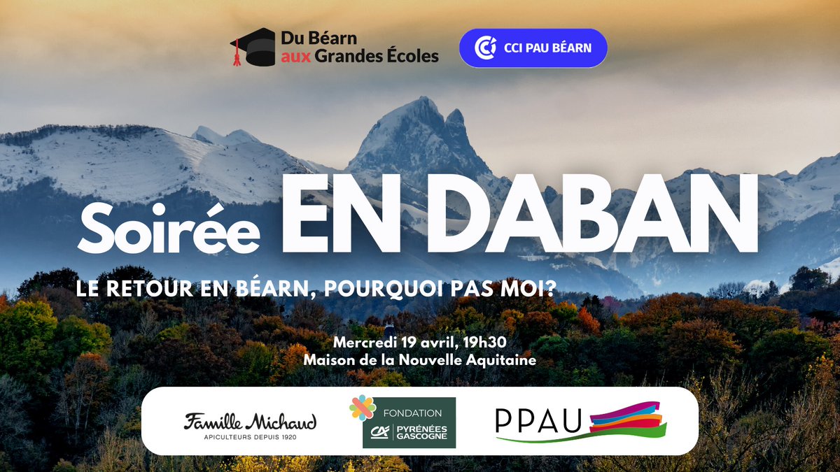 g_dutheil's tweet photo. Le retour en Béarn, pourquoi pas moi ? Avec la @CCIPauBearn, @dbge_ organise à Paris une soirée de mise en valeur des opportunités professionnelles de notre territoire.

Inscription : https://t.co/sgAH1ZgFSR https://t.co/COo7GowsBJ