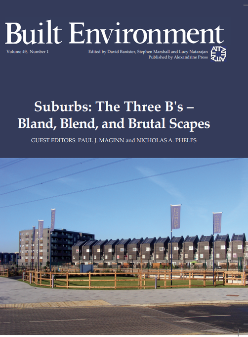 blogged_env's tweet photo. Out now! Our Spring issue of Built Environment journal (vol.49 no.1) on Suburbs: The Three B's - Bland, Blend and Brutal scapes, guest edited by @Planographer &amp; @TheBigNA Links to papers here:  https://t.co/CVVmSUaG2A #urban #planning #placemaking #suburbs #blendscape #blandscape https://t.co/78rklgIDmI
