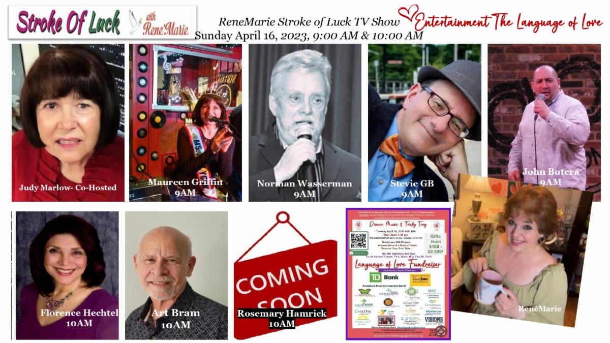 ReneMarie777's tweet photo. Entertainment The Language of Love Shows April 16, 2023 9AM &amp; 10 AM ~ RenéMarie Stroke of Luck TV Show
https://t.co/9Xq9NR8jxT https://t.co/HkqcTBzZub