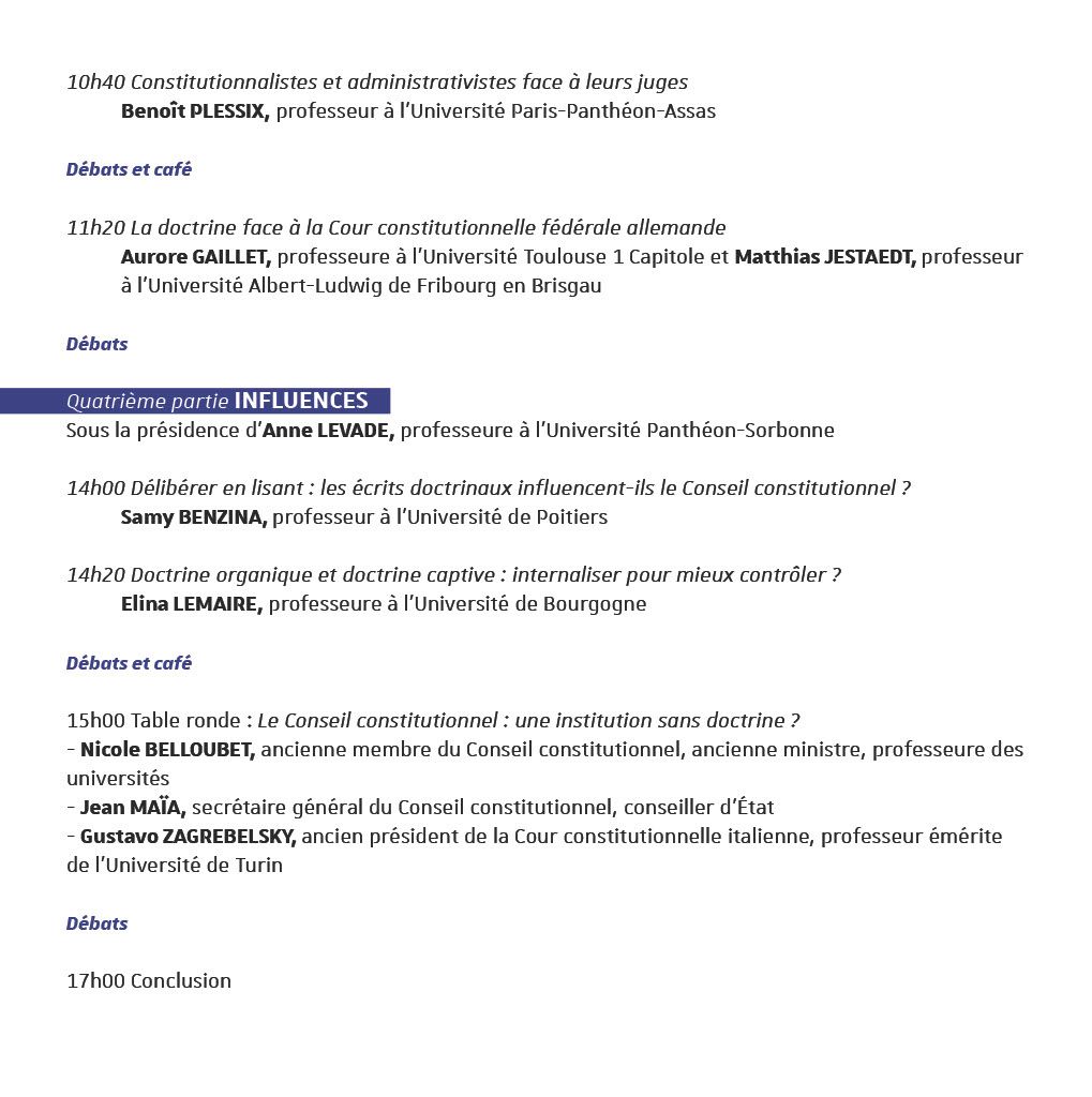 Le programme du colloque sur "La doctrine et le Conseil constitutionnel", organisé avec Samy Benzina à <a href="/unistra/">-</a> les 11 et 12 mai 2023, est désormais disponible.

➡️ Inscriptions: sondagesv3.unistra.fr/index.php/6742…