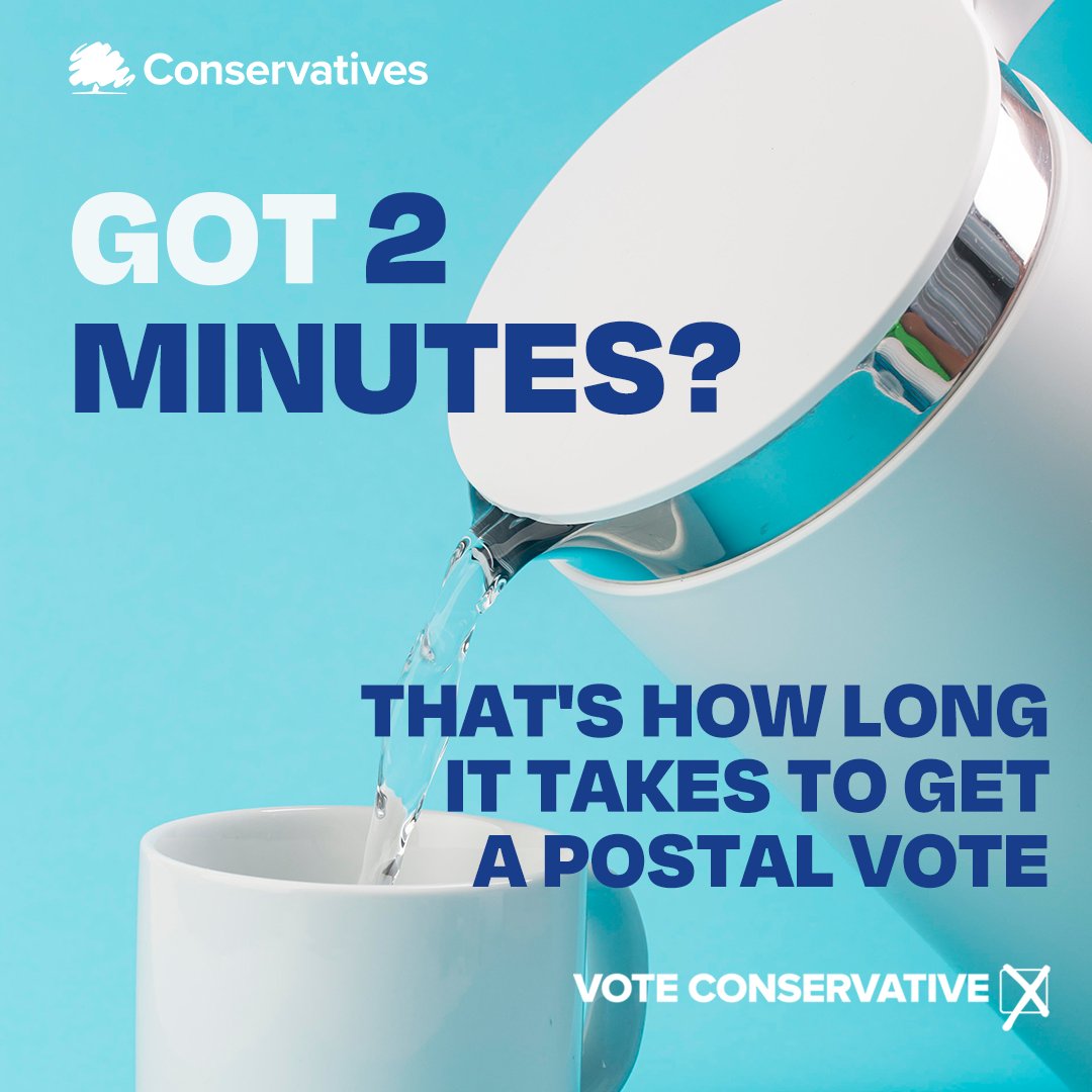 If you are unable to vote at your polling station on May 4th, don’t forget to register for your postal vote before the #LocalElections here 👉postalvote.conservatives.com
