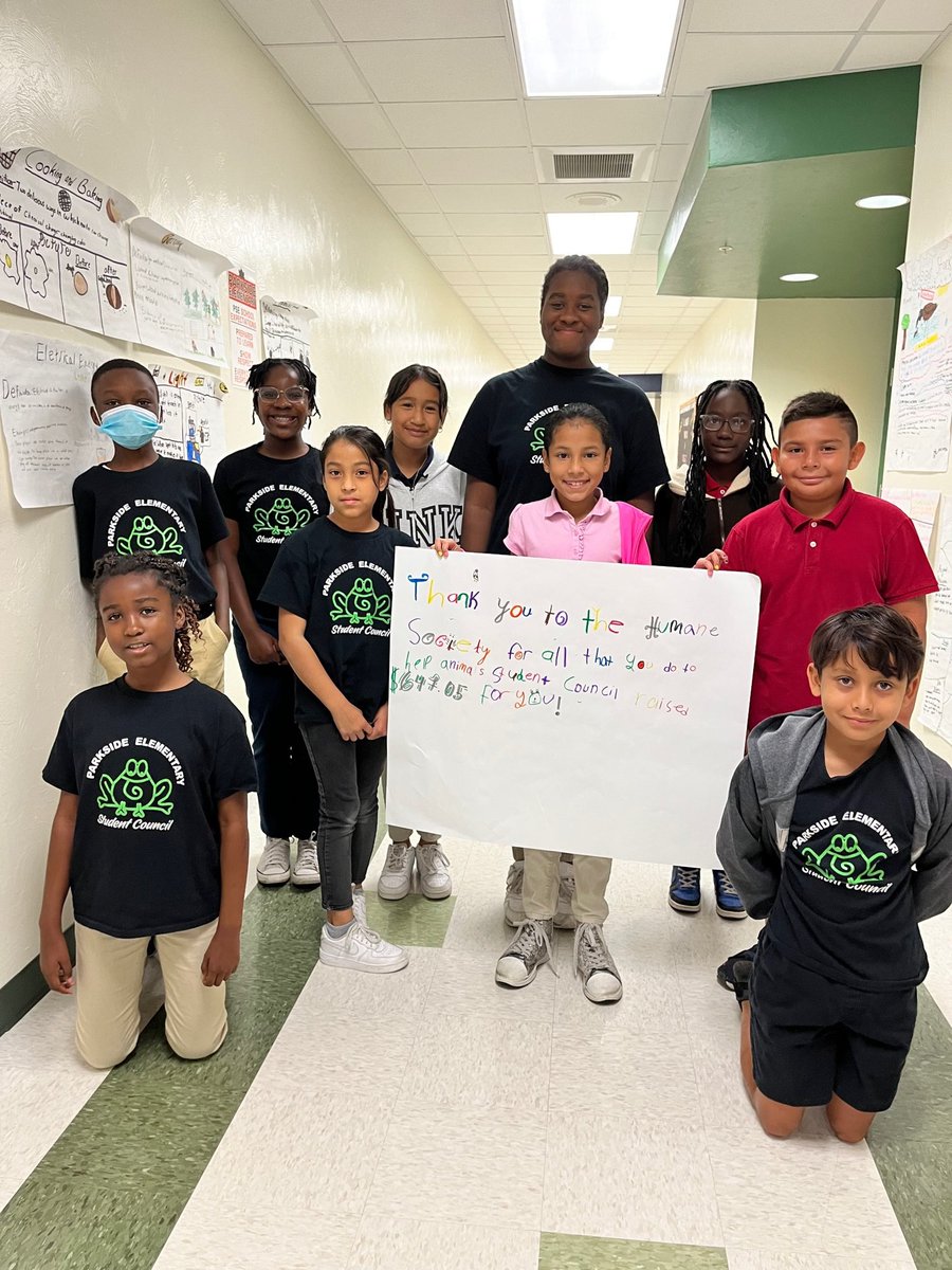 ParksideProud's tweet photo. PSE Student Council chose to fundraise for @HSNaples! @TheLeaderinMe #risetothechallenge Way to go Bullfrog leaders! https://t.co/pMAZkbCf2a