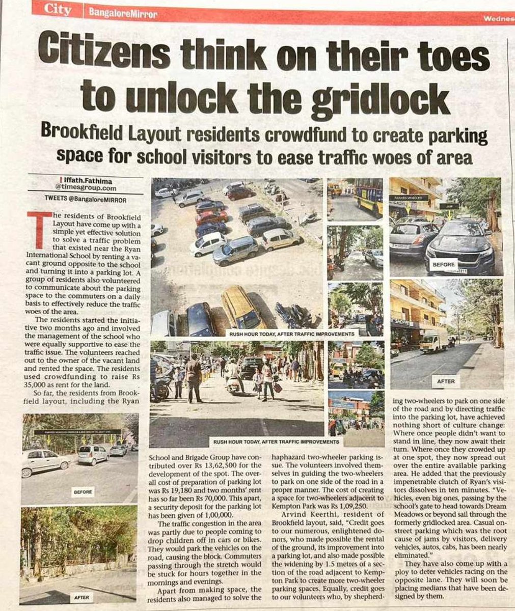 Is this an example of engaged citizenry or citizens giving up on the govt? 
<a href="/WFRising/">Whitefield Rising</a>
<a href="/BrookefieldsBLR/">Brookefield Layout Residents</a>